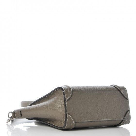 Celine Drummed Calfskin Nano Luggage Souris 4 of 7
