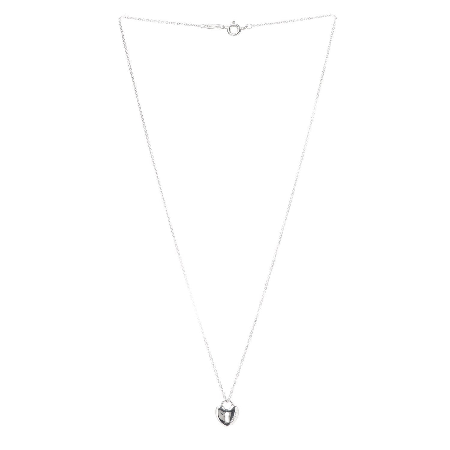 Sterling Silver Heart Lock Pendant Necklace