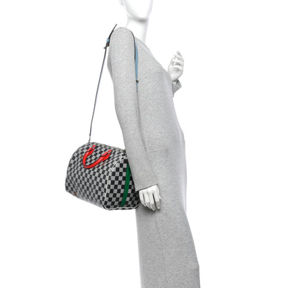 Louis Vuitton Damier Speedy Bandouliere 30 Black White 2 of 10