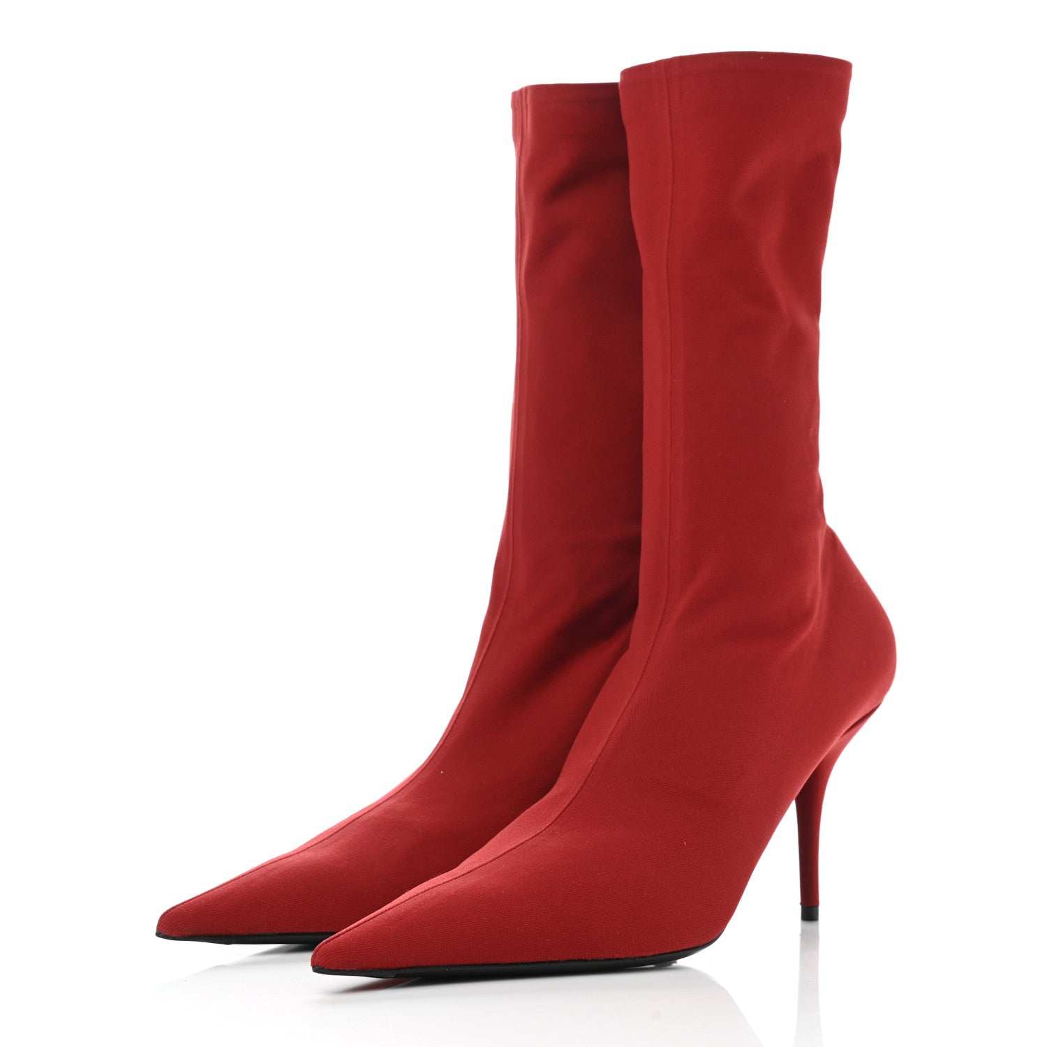 Balenciaga Jersey Crepe Extreme Pointed Toe Knife Booties 41 Rouge 3 of 8