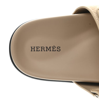 Hermes Suede Goatskin Chaine d'Ancre Womens Chypre Sandals 37.5 Beige Sable 7 of 8
