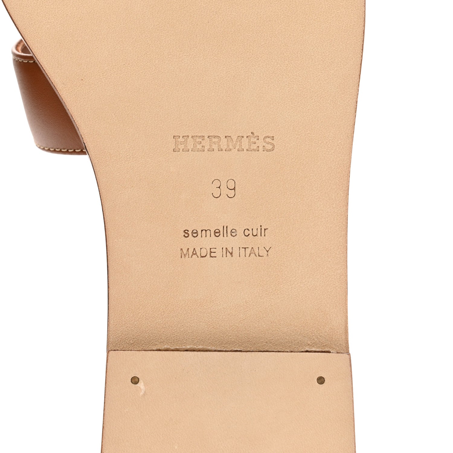 Hermes Box Calfskin Oran Sandals 39 Gold 6 of 9