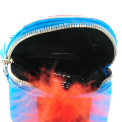 Fendi Nylon Shiny Nappa Nutria Fox Fur Monster Eyes Mini Backpack Charm Blue Royal Multicolor 3 of 6