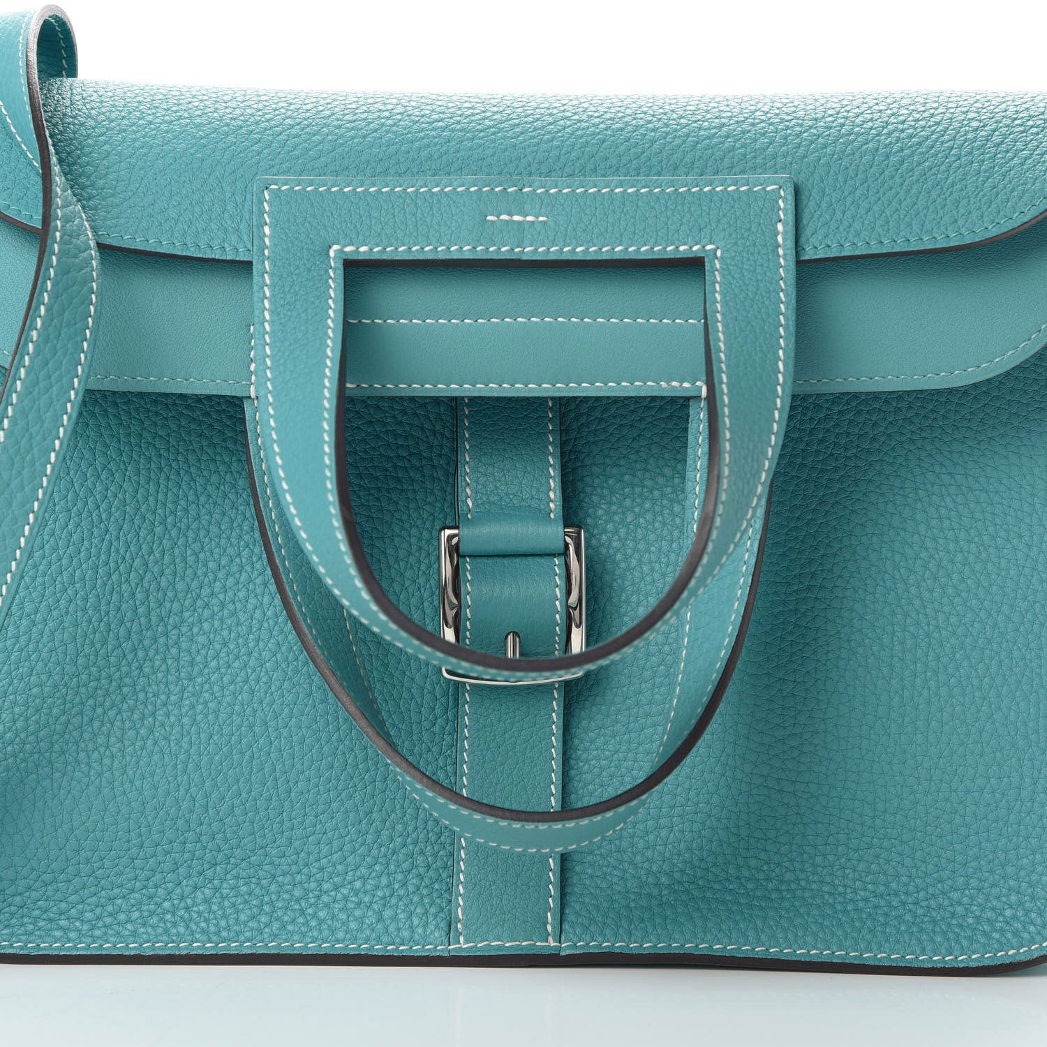 Hermes Taurillon Clemence Halzan 31 GM Bleu Jean 14 of 14