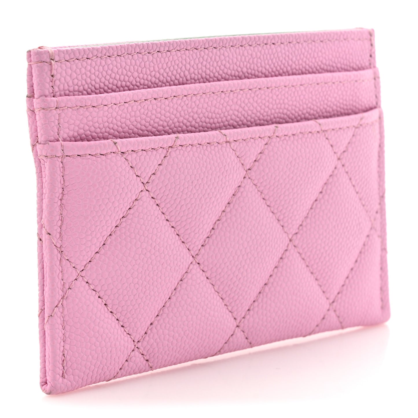 Caviar Metal Perforated Quilted Card Holder Lilas
