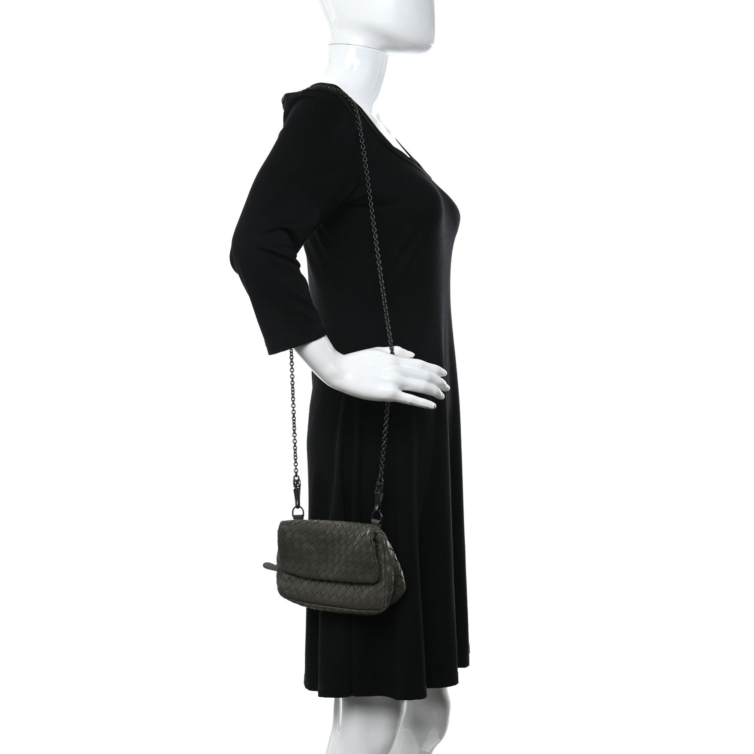 Bottega Veneta Nappa Intrecciato Mini Chain Messenger Gun Metal 2 of 9