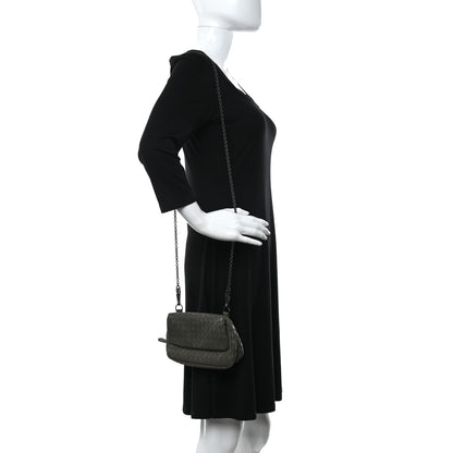 Bottega Veneta Nappa Intrecciato Mini Chain Messenger Gun Metal 2 of 9