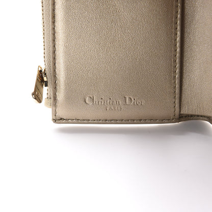Christian Dior Metallic Lambskin Cannage Lady Dior Wallet Gold 8 of 11