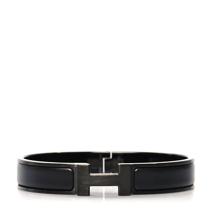 Hermes Matte Enamel Narrow Clic Clac HH Bracelet T5 So Black 1 of 5