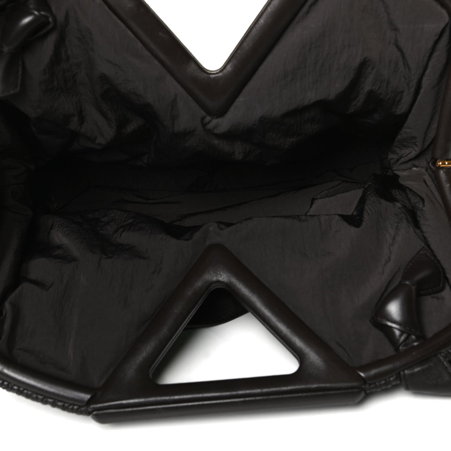 Lambskin Knit Small The Point Triangle Bag Black