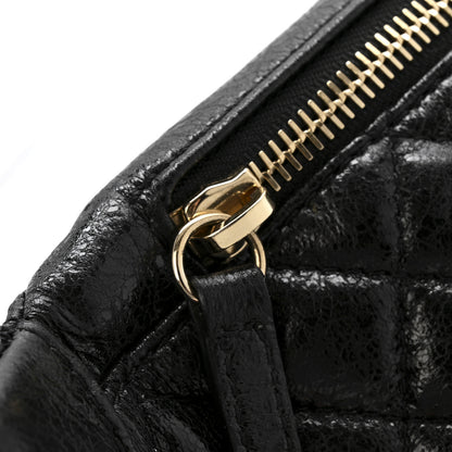 Chanel Crumpled Glazed Lambskin Quilted Waist Bag Fanny Pack Black 12 of 13