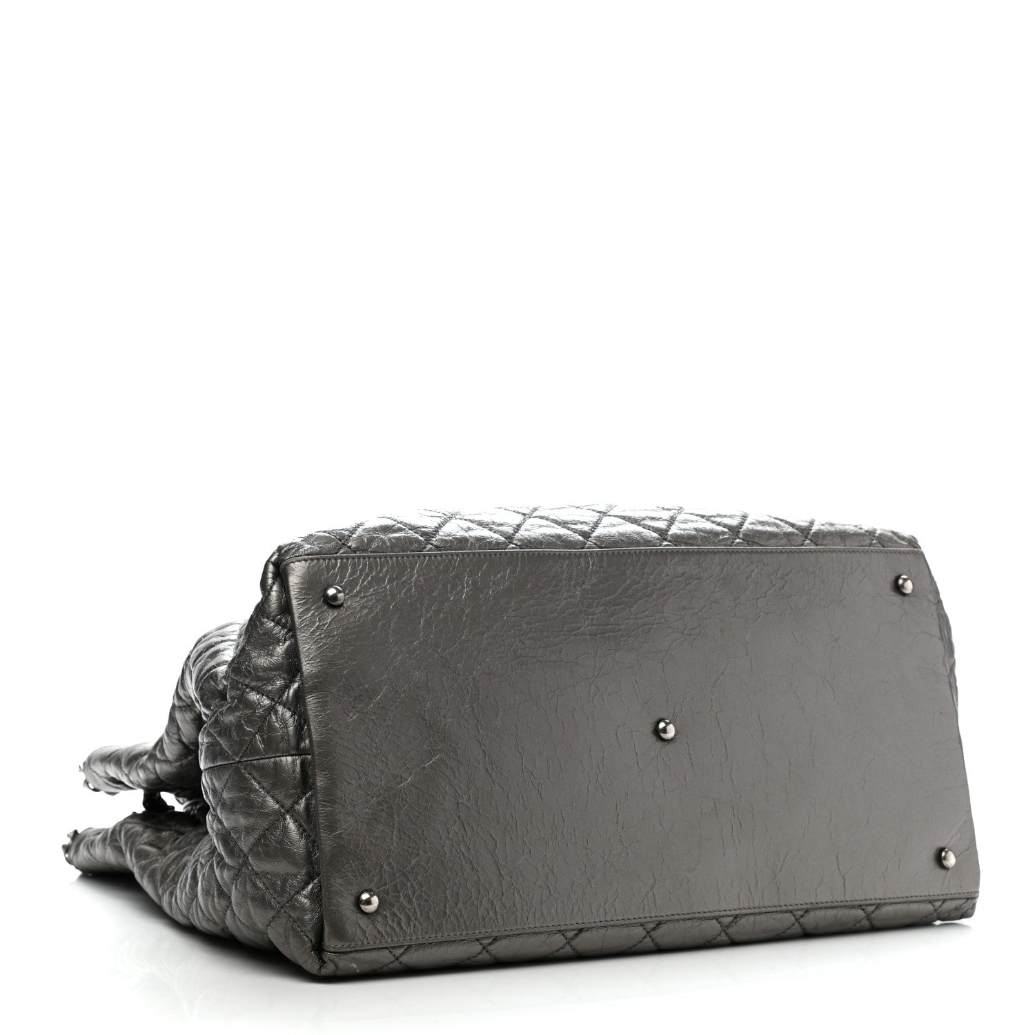 Chanel Metallic Aged Calfskin Quilted Large Chain Me Tote Silver 4 of 11