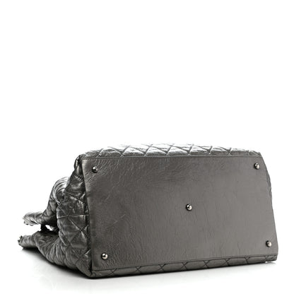 Chanel Metallic Aged Calfskin Quilted Large Chain Me Tote Silver 4 of 11