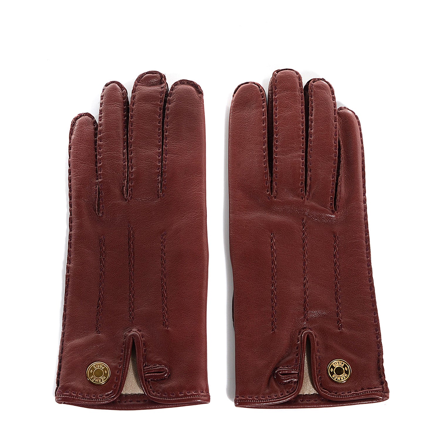 Lambskin Clous de Selle Gloves Rouge Chili 7.5