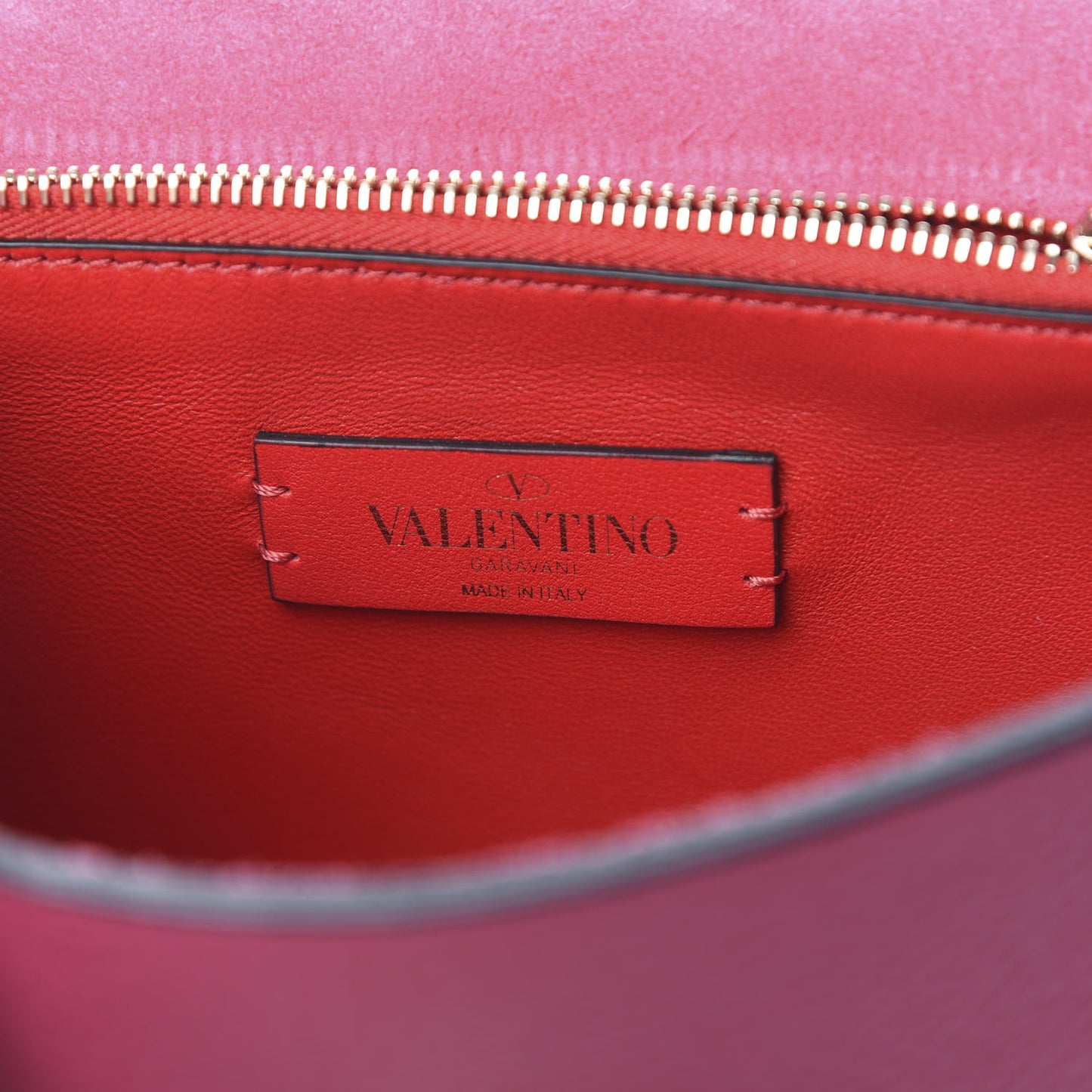 Pebbled Calfskin Rockstud Flip Lock Flap Messenger Raspberry