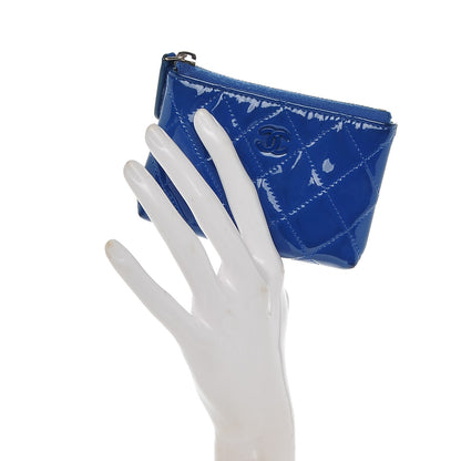 Chanel Patent Quilted Key Holder Case Dark Blue 2 of 7