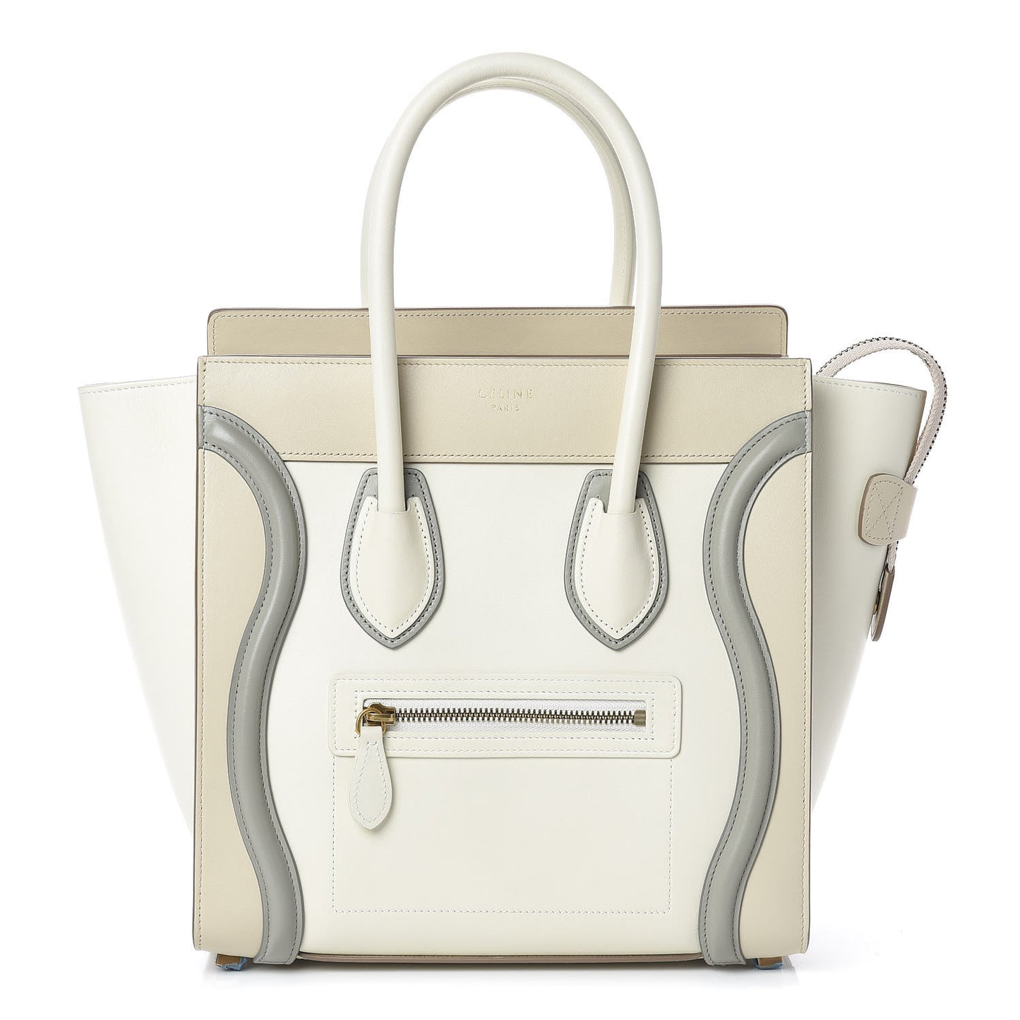 Shiny Smooth Calfskin Micro Tri-Color Luggage Natural