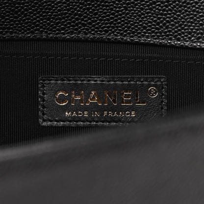 Chanel Caviar Chevron Quilted Medium Boy Flap Black 6 of 11
