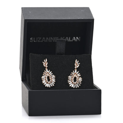 Suzanne Kalan 18K Rose Gold Diamond Baguette Drop Earrings 5 of 5