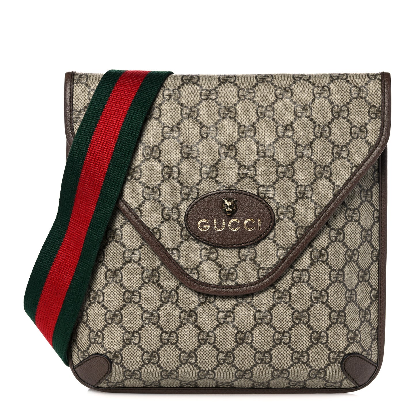 GG Supreme Monogram Web Medium Neo Vintage Flap Messenger Bag Beige New Acero