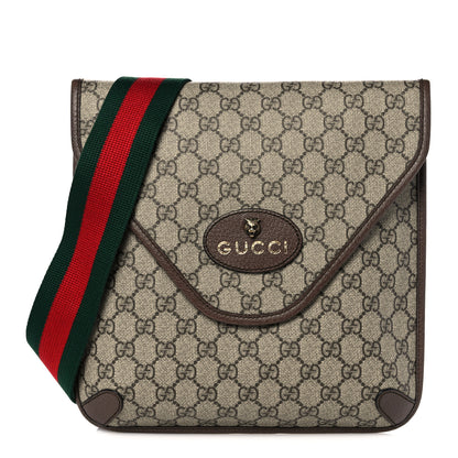 Gucci GG Supreme Monogram Web Medium Neo Vintage Flap Messenger Bag Beige New Acero 1 of 11