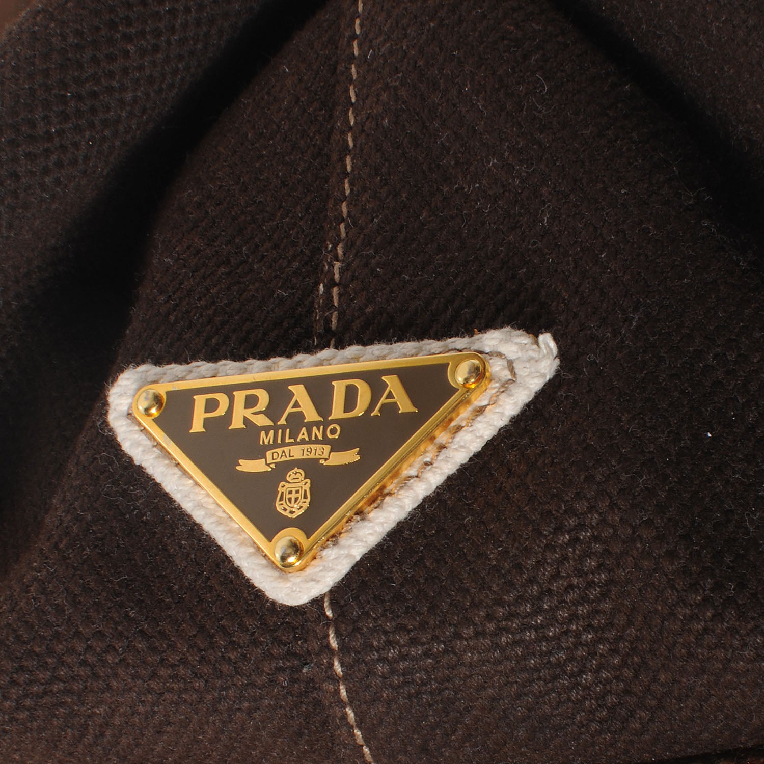 Prada Canvas Canapa Stampata Tote Marrone 4 of 9