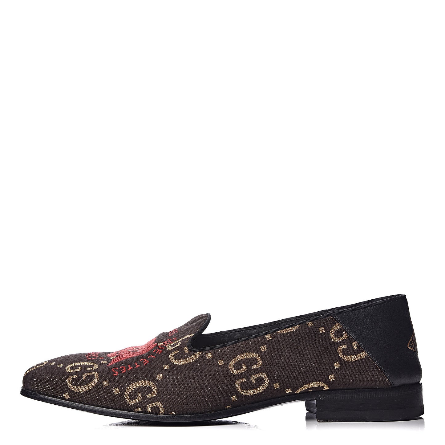 Calfskin Canvas Mens Chambre des Squelettes Loafers 8 Brown Black