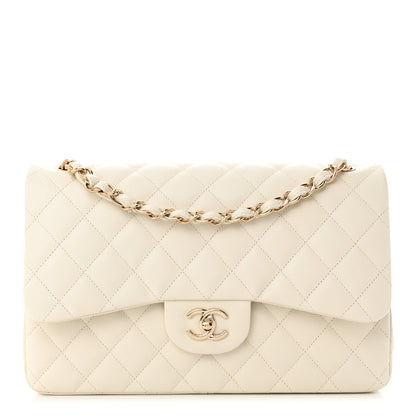 Chanel Caviar Quilted Jumbo Double Flap White 1 of 11