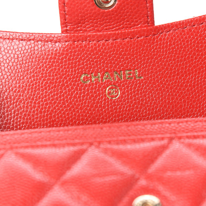 Chanel Caviar Quilted Flap Card Holder Wallet Red 5 of 8