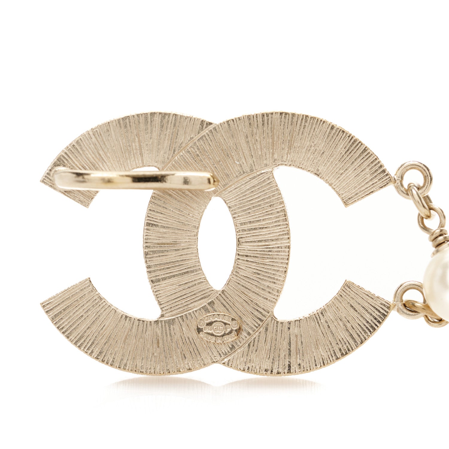 Chanel Pearl Metal Quilted CC Belt Silver Gold 3 of 3