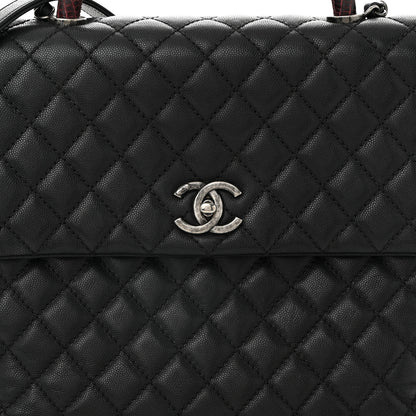 Chanel Caviar Lizard Quilted Large Coco Handle Flap Grey 8 of 10