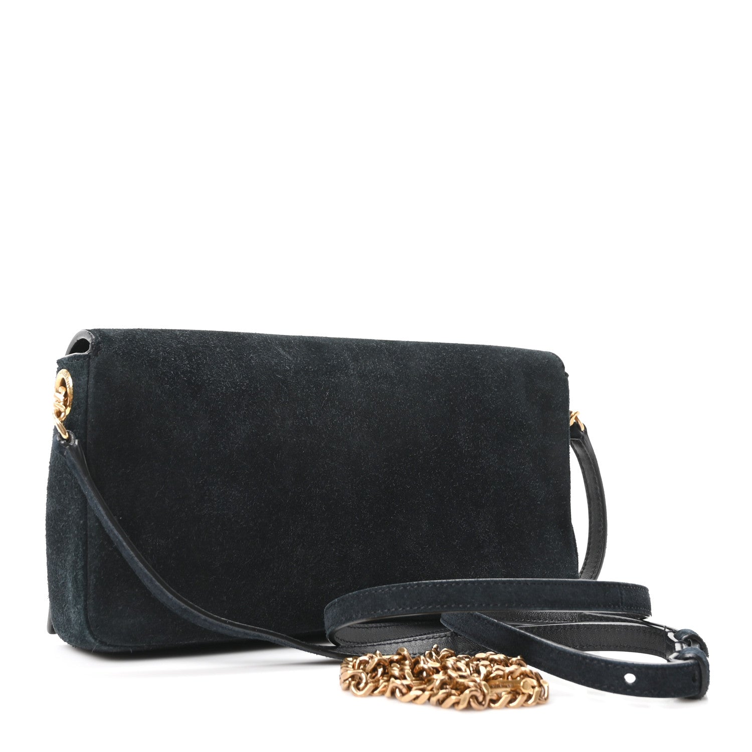 Saint Laurent Suede Monogram Tassel Kate 99 Baguette Bag Black 3 of 10