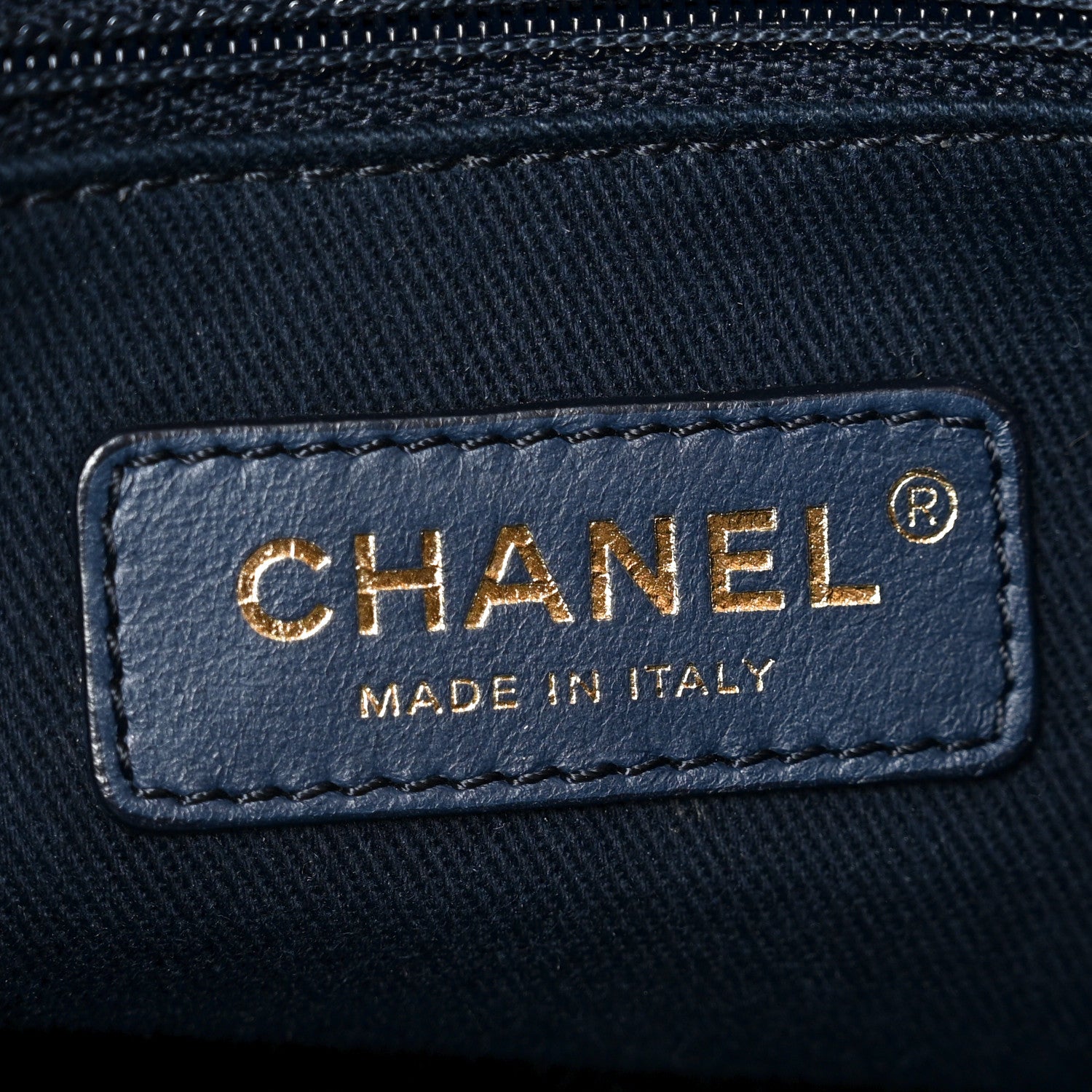 Chanel Lurex Canvas Mini Deauville Tote Navy Blue Gold 6 of 10