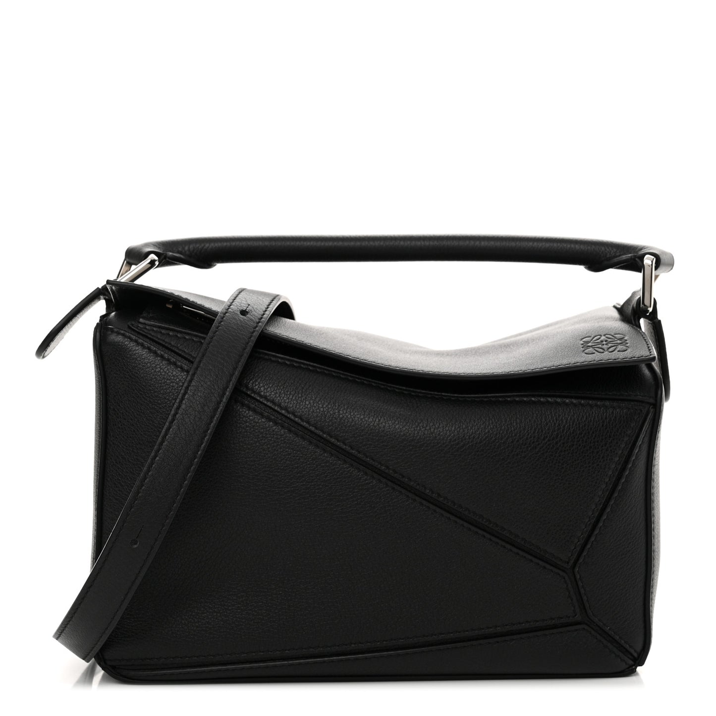 Calfskin Small Puzzle Bag Black