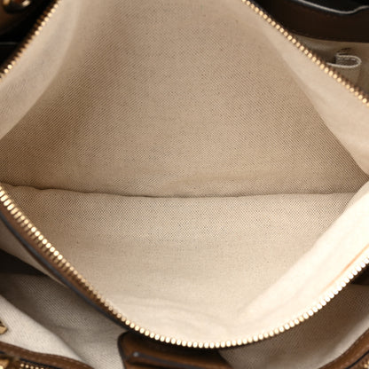 Gucci Pebbled Calfskin Medium Bamboo Shopper Tote Acero 6 of 16