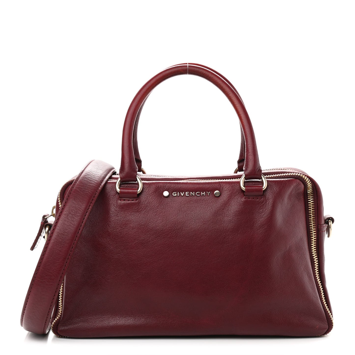 Calfskin Top Handle Satchel Burgundy