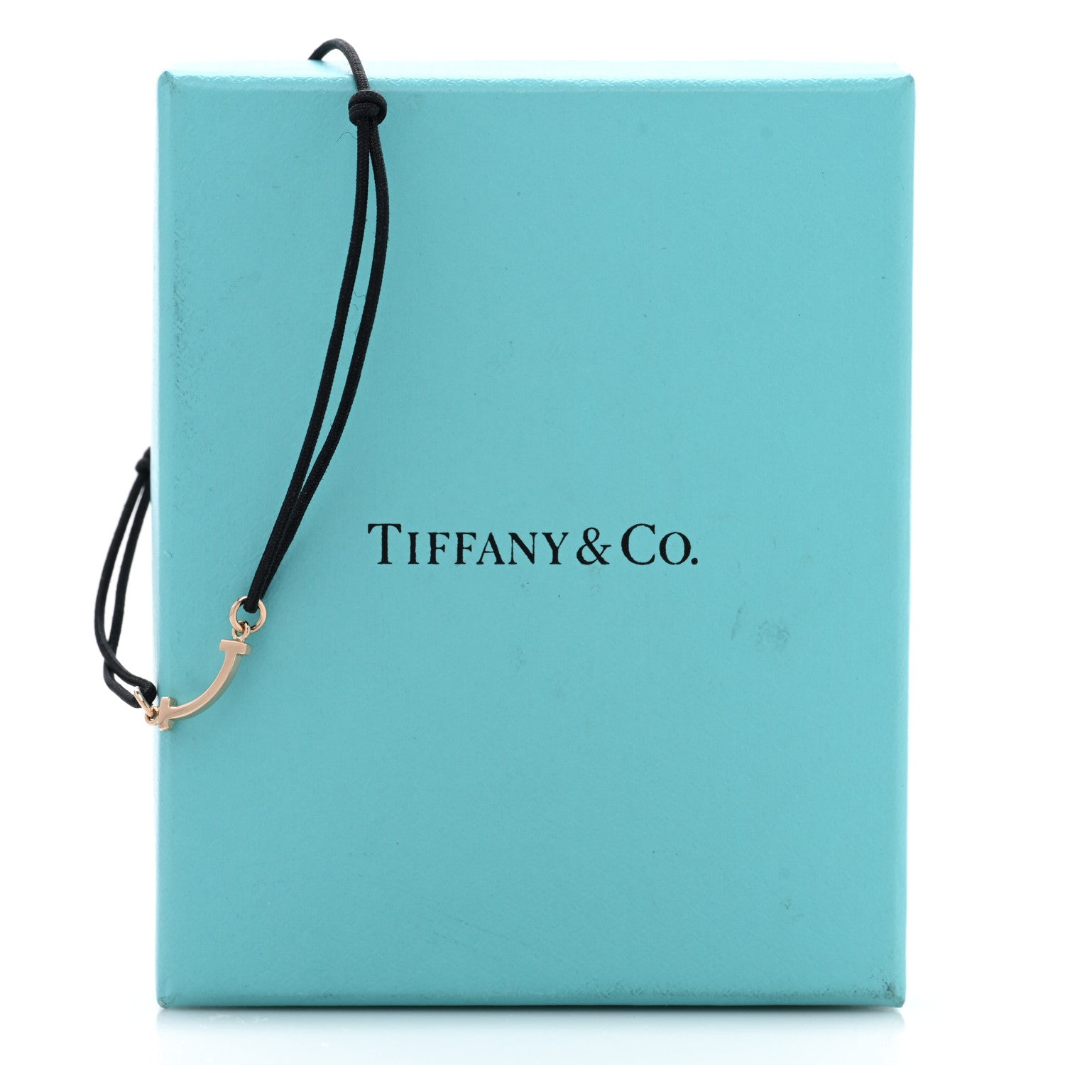Tiffany 18K Yellow Gold Mini T Smile Cord Bracelet Black 4 of 4