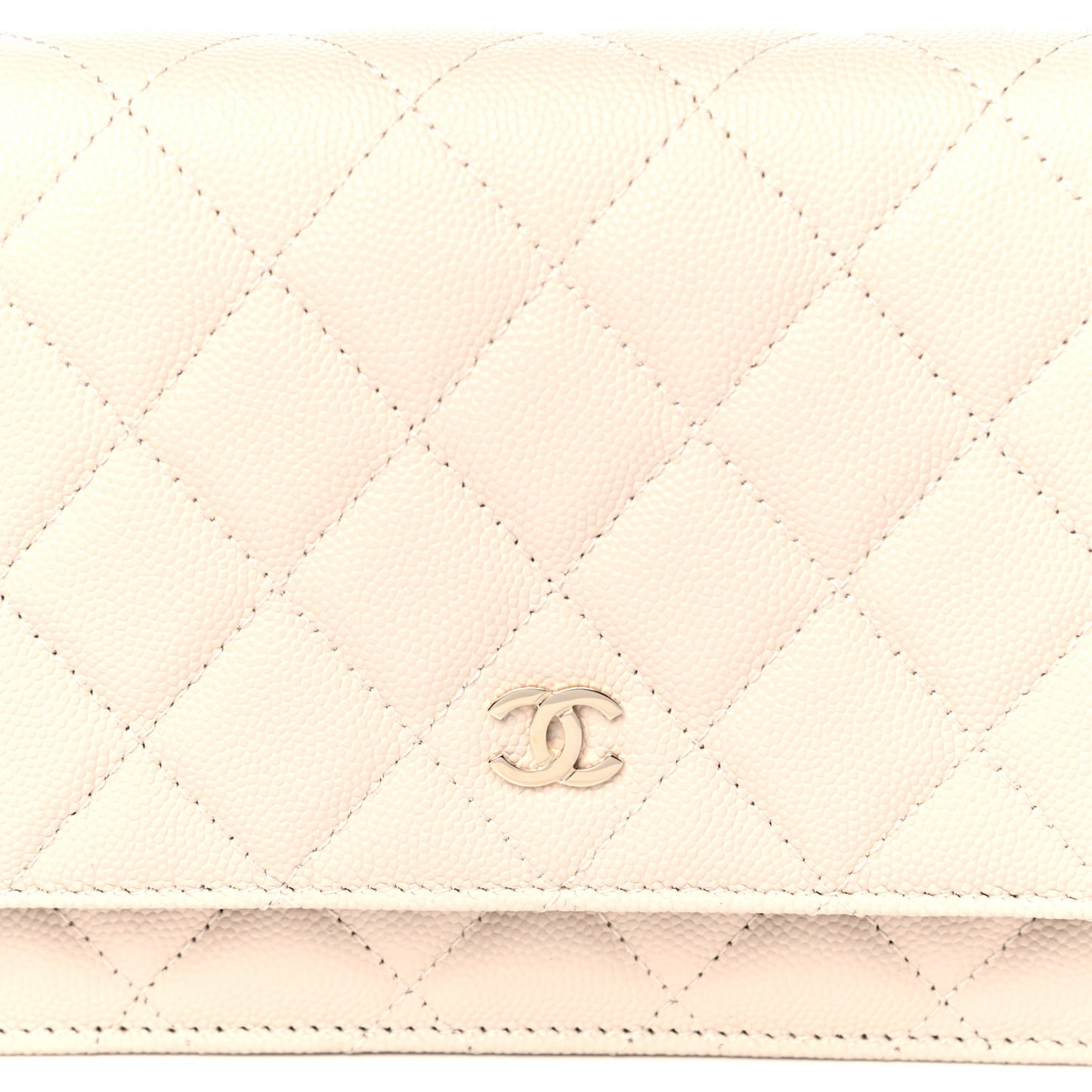 Caviar Quilted Wallet On Chain WOC Light Beige
