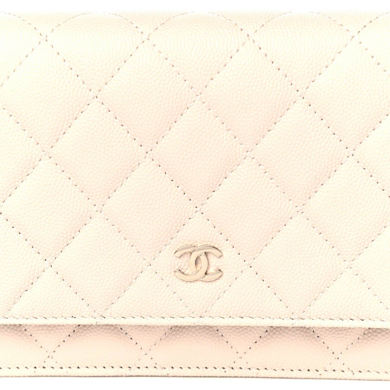 Chanel Caviar Quilted Wallet On Chain WOC Light Beige 9 of 12