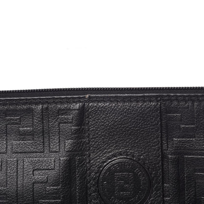 Fendi Calfskin FF Embossed Pouch Black 9 of 11