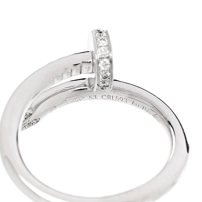 Cartier 18K White Gold Diamond Juste Un Clou Ring 53 6.25 4 of 5