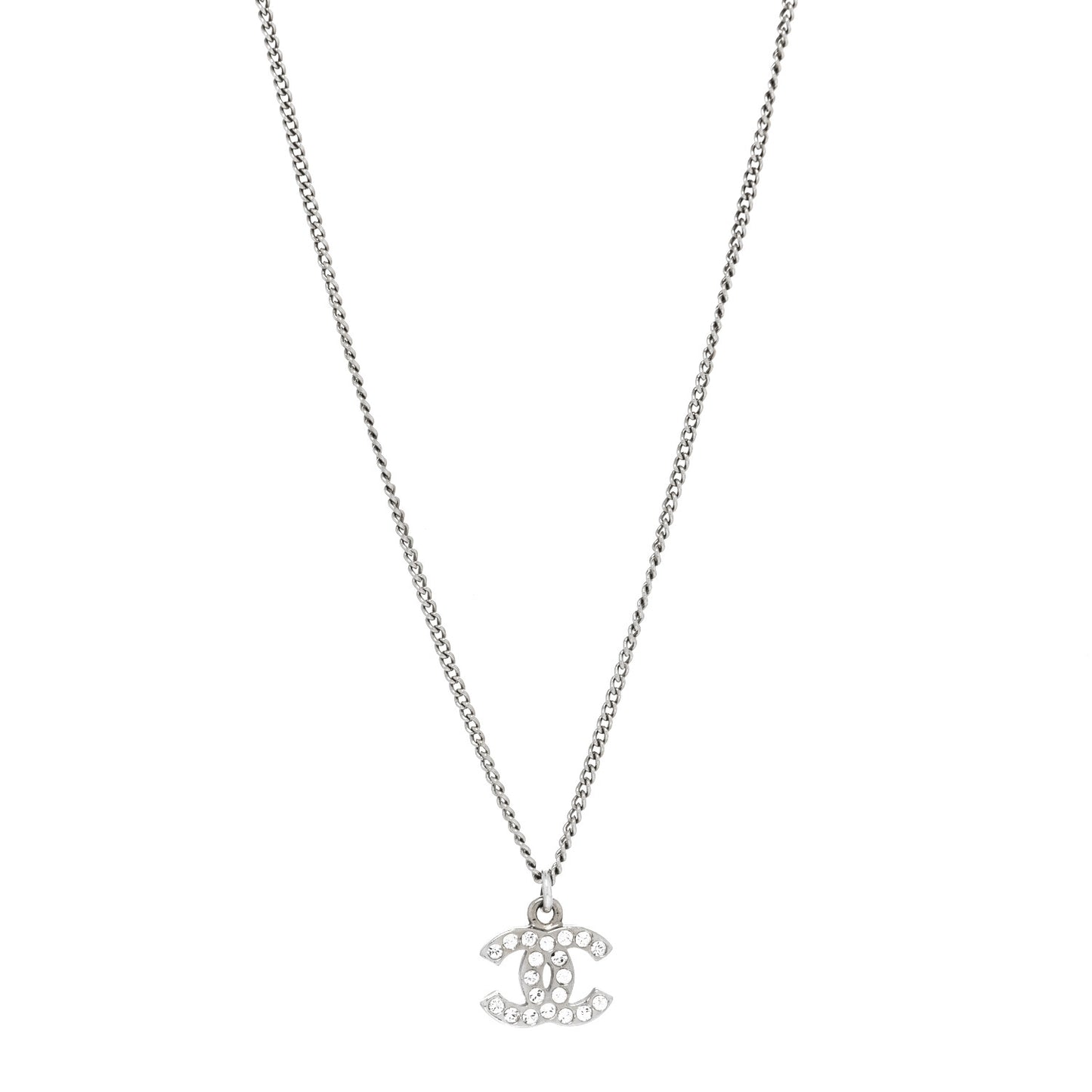 Crystal Timeless CC Necklace Silver