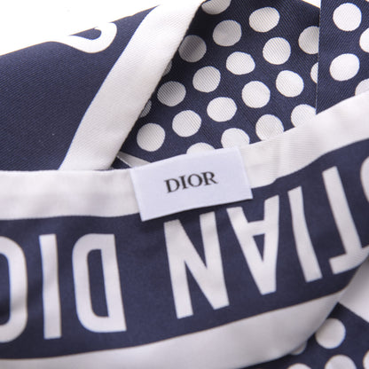 Christian Dior Silk Polka Dot Mitzah Scarf Blue White 3 of 4