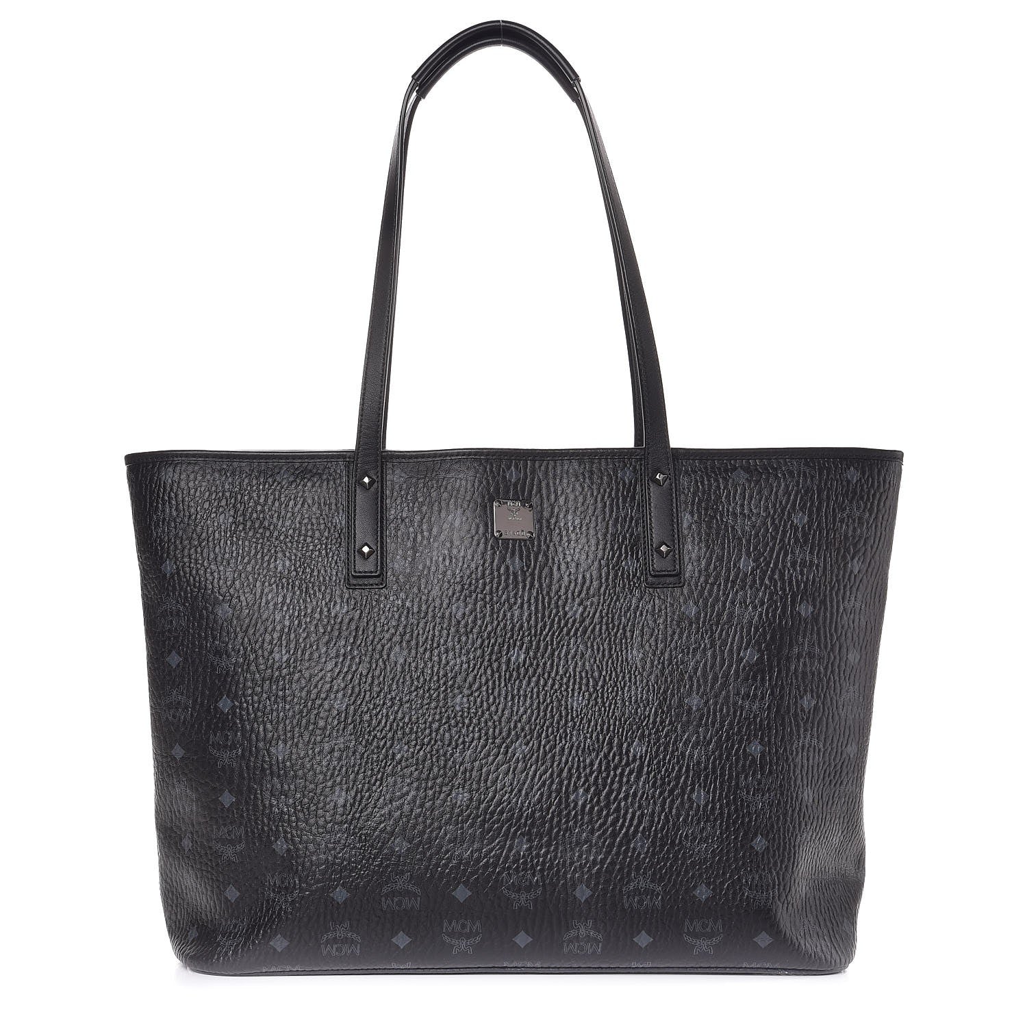 MCM Visetos Large Anya Shopper Tote Black 1 of 13