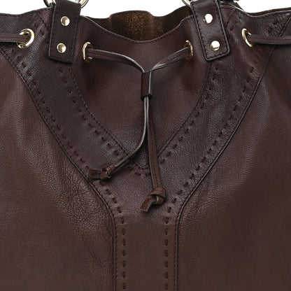 Saint Laurent Calfskin Reversible Double Sac Y Tote Gold Brown 8 of 12