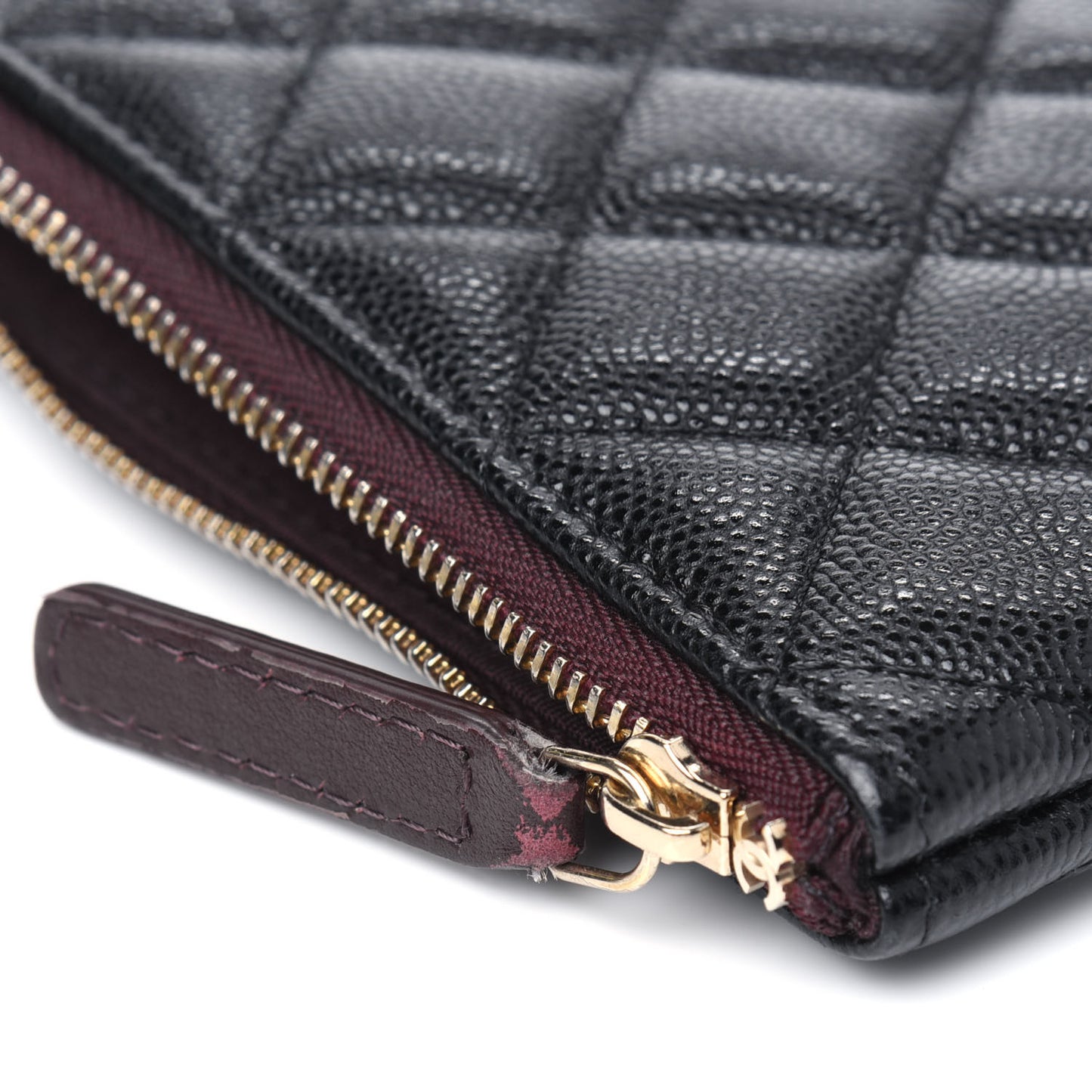 Caviar Quilted Small Cosmetic Case Black