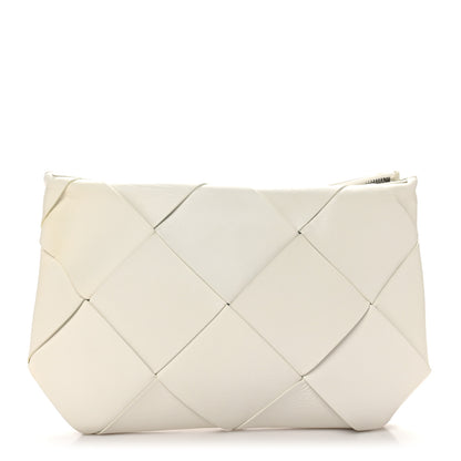 Bottega Veneta Nappa Maxi Blown Up Intrecciato Pouch Clutch Optic White 1 of 7