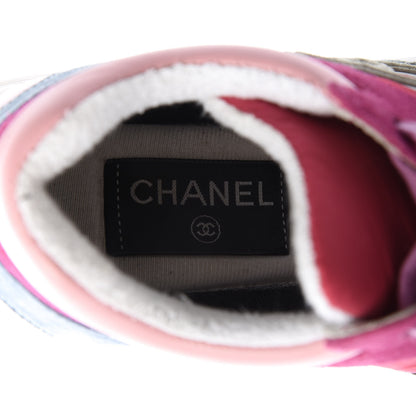 Chanel Nylon Calfskin Suede Womens CC Sneakers 36 Fuchisa Pink 7 of 8