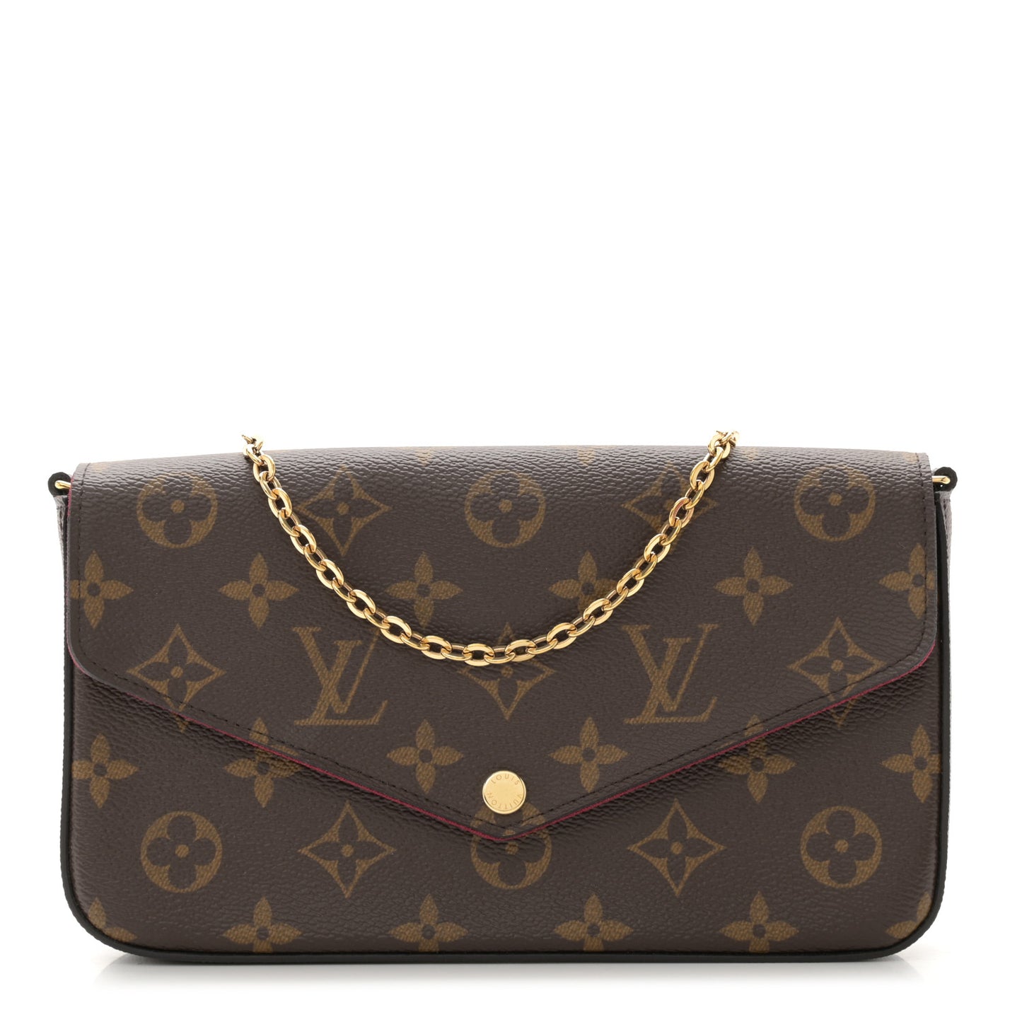 Monogram Pochette Felicie Chain Wallet Fuchsia
