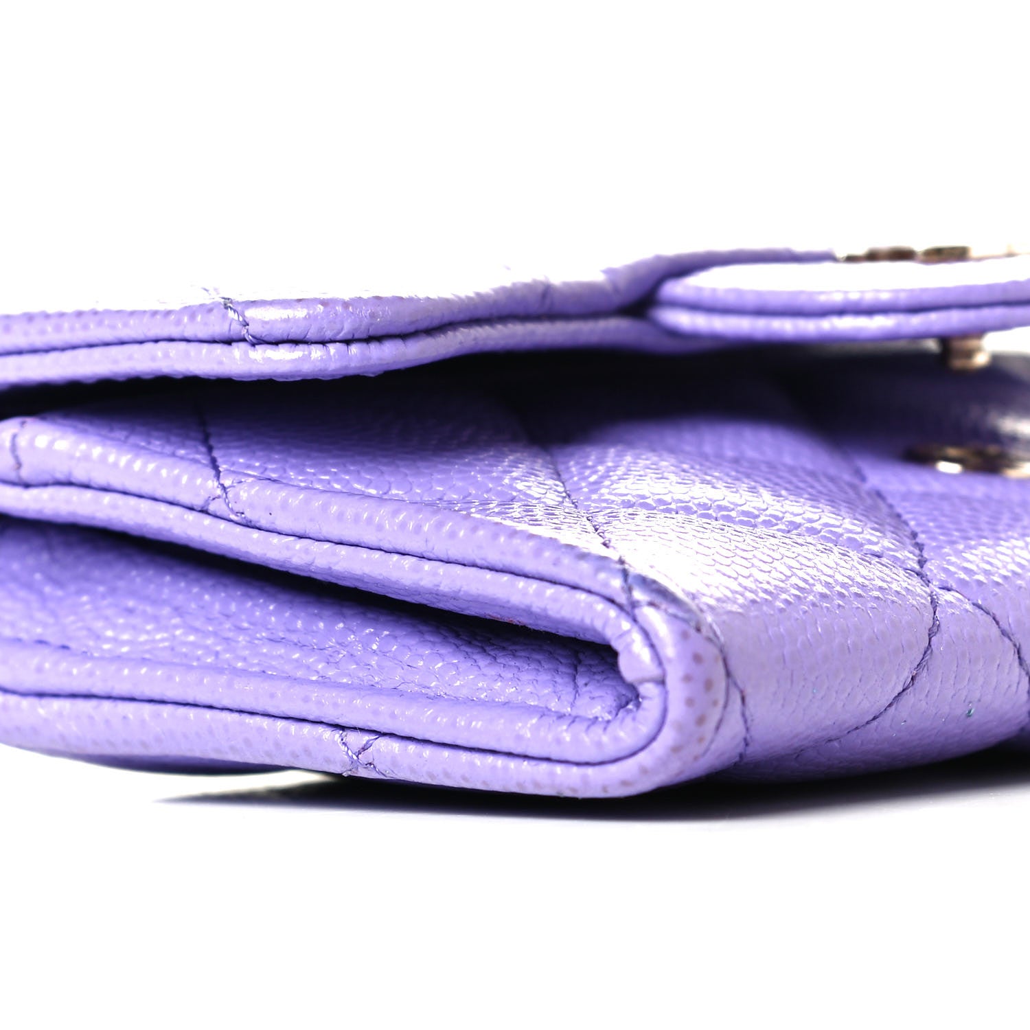 Chanel Caviar Quilted Flap Card Holder Wallet Purple 3 of 6